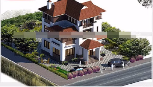 Phong cách kiến trúc không cầu kỳ mà đơn giản, biệt thự 3 tầng mái thái được cách tân với hệ thống trụ cột, mặt tường được ốp đá. Ảnh: Houseland.