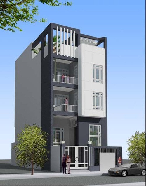 Kiến trúc hiện đại xen lẫn màu sắc trang nhã tăng thêm vẻ đẹp của căn nhà phố. Ảnh: Kientrucnhadep24h.