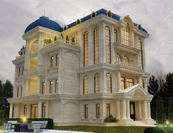 Các hệ cột liên tường hợp với các đường gờ phân vị ngang tạo nên kết cấu chặt chẽ và khỏe khoắn. Ảnh: Thanglongarc.