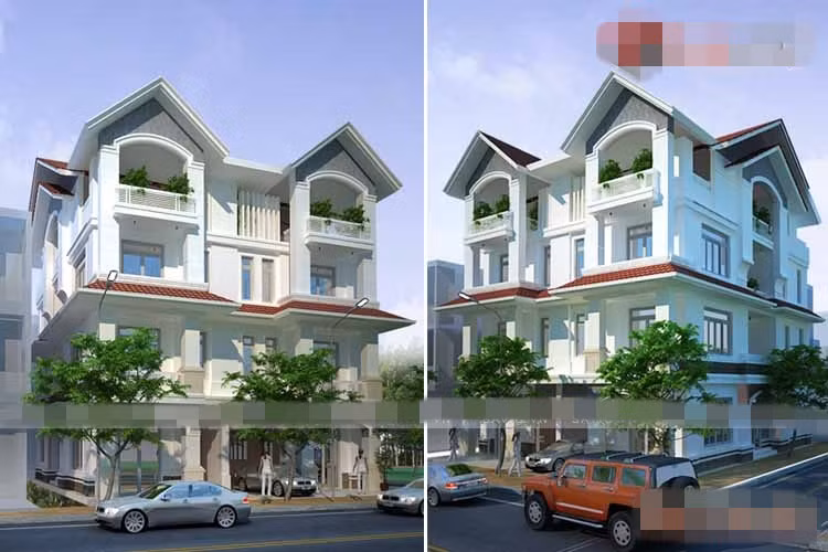 Hai ngôi nhà riêng biệt đối xứng ghép lại đem lại hiệu quả cao trong thiết kế kiến trúc. Ảnh: Savic.