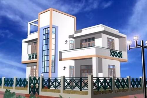 Nhà hình chữ L 2 tầng mái bằng đơn giản nhưng chưa bao giờ lỗi mốt. Ảnh: Thietkethicongnhadep.