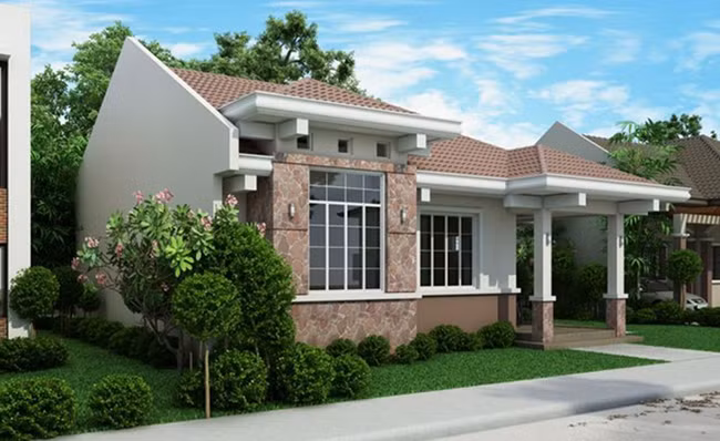 Kiểu mái thái vừa có tác dụng làm mát, che nắng che mưa, vừa có thẩm mỹ rất cao.