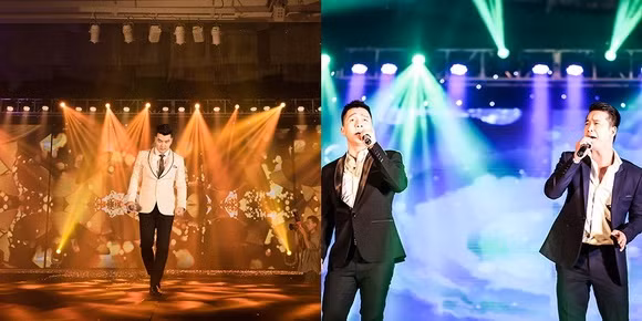 Ưng Hoàng Phúc và The Men cũng là khách mời trong một chương trình quảng cáo sản phẩm của bà chủ Đào Minh Châu. Ảnh: Giadinhvietnam.