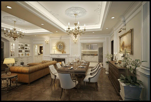 Căn hộ mang đậm phong cách châu Âu hiện đại với gam màu trắng cam. Ảnh: FB Phi Thanh Vân.