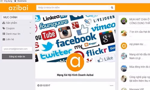 Mới đây, Công ty cổ phần Công nghệ Mọi Người Cùng Vui chính thức ra mắt mạng xã hội kinh doanh Azibai với ứng dụng sử dụng trên hệ điều hành Android và IOS. Ảnh: Azibai.