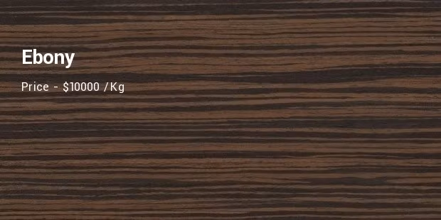 Gỗ Ebony (còn gọi là gỗ mun) màu đen, có thể chìm trong nước. Khi đánh bóng, gỗ rất mịn nên được dùng làm đồ mỹ nghệ cao cấp vòng tay, đồng hồ...
