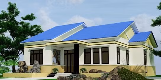 Kiến trúc đơn giản nhưng màu sắc sử dụng lại vô cùng cao sang. Ảnh: Thietkethicongnhadep.