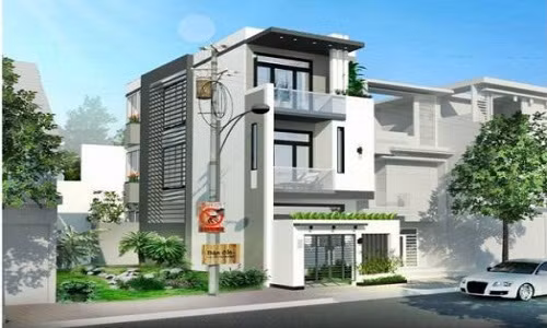 Mẫu nhà ống 3 tầng mặt phố sang trọng với 3 phòng ngủ có cửa sổ riêng biệt, phòng khách có giếng trời mát mẻ, trong lành. Ảnh: Datbinhduong.