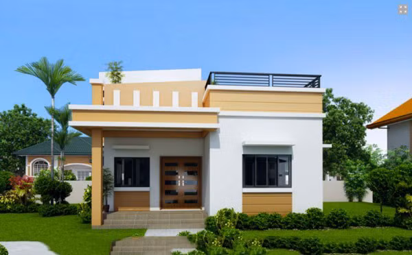 Nhà mái bằng hiện đại, tiện nghi.