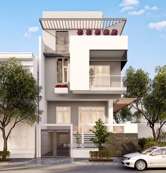 Sử dụng toàn bộ cửa kính, ngôi nhà phố có thể lấy ánh sáng tự nhiên tối đa. Ảnh: Khonggianmoi.