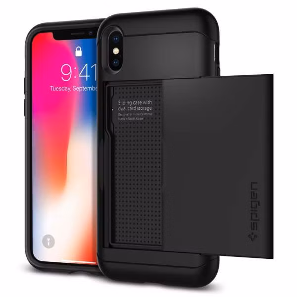 Sự độc đáo trên chiếc ốp lưng chống sốc này là thiết kế kéo để thẻ ngân hàng vô cùng tiện lợi. Ảnh: Congnghenhat.