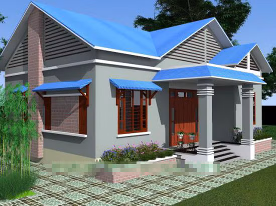 Thiết kế đơn giản nhưng ngôi nhà có tới 5 phòng sinh hoạt riêng, trong đó 3 phòng ngủ. Ảnh: Maunhadepmoi.