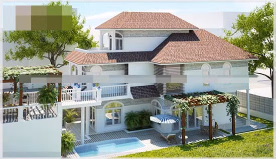 Biệt thự vườn có hồ bơi phía trước là xu hướng được nhiều người lựa chọn trong thời gian tới. Ảnh: Houseland.