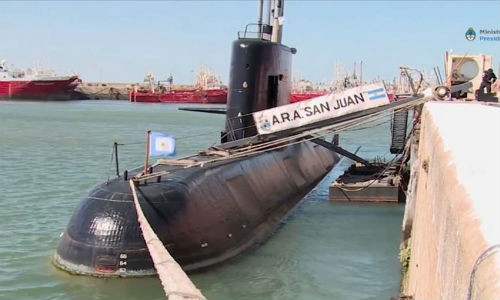 Tàu ngầm ARA San Juan. Ảnh: Sky News