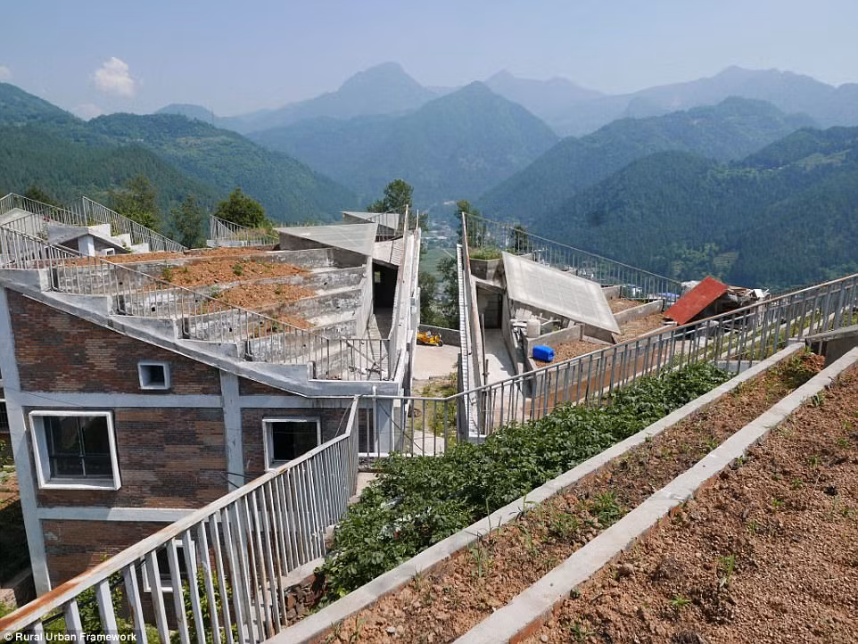 Các kiến trúc xây dựng mô hình gồm 22 ngôi nhà, mỗi nhà có một khu vườn trên mái.