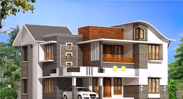 Nhà 2 tầng giả biệt thự 2 mặt tiền. Phía sau nhà là sân vườn rộng mát, gara để xe thuận tiện. Ảnh: Kientrucadong.