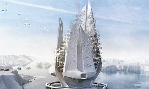 Hình dạng như một núi băng khổng lồ, tòa tháp Heal-Berg được thiết kế với mục đích ngăn chặn và đảo ngược tác động của biến đổi khí hậu.