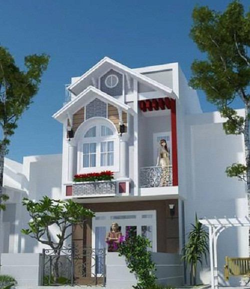 Mẫu nhà ống 2 tầng có thiết kế hoàn hảo, phù hợp khu đất rộng ở nông thôn. Ảnh: 10nhadep.