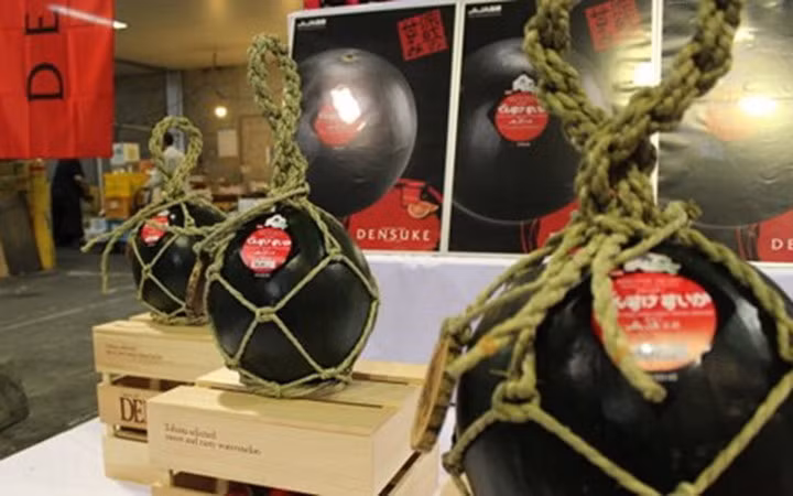 Dưa hấu đen đắt như vậy vì mỗi lần thu hoạch chỉ được vài chục quả. Đây cũng là món quà xa xỉ mà chỉ giới siêu giàu mới dám mua. Ảnh: The Telegraph.