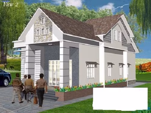 Nhà vườn 4 phòng ngủ thích hợp với những khi đất có bề ngang rộng. Ảnh: Datbinhduong.