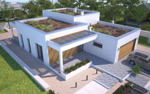 Sân thượng rộng rãi được tận dụng để trồng rau và cây xanh. Ảnh: Bannhabinhduong.