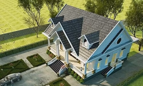 Những bậc thang xinh xắn ở lối vào và hai bên là những nét độc đáo mang đậm dấu ấn kiến trúc Pháp. Ảnh: Blogspot.