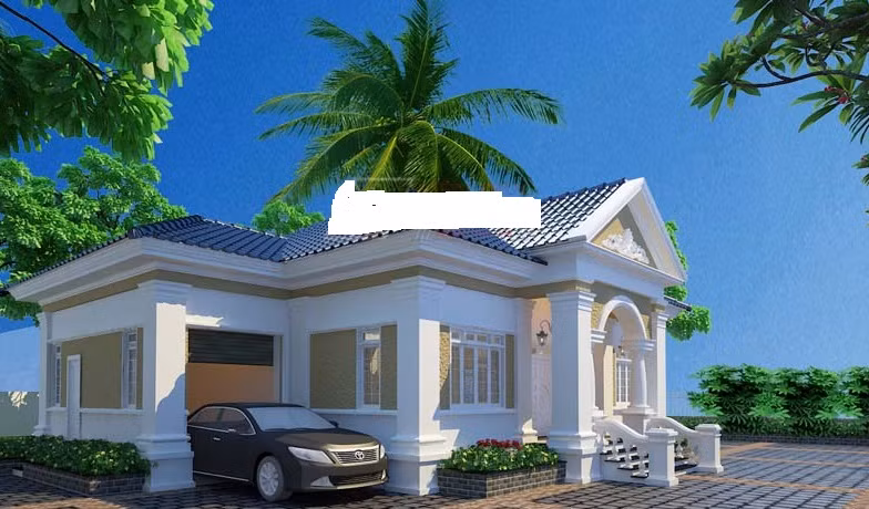 Xây trên diện tích rộng, ngôi nhà được thiết kế theo phong cách tân cổ điển gồm 4 phòng ngủ. Ảnh: Angcovat.