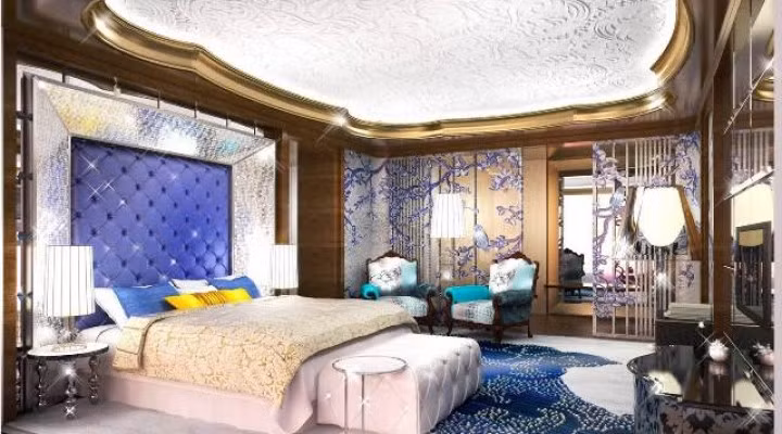 Các phòng được trang bị nội thất theo phong cách quý tộc. Ảnh: Vnbooking.