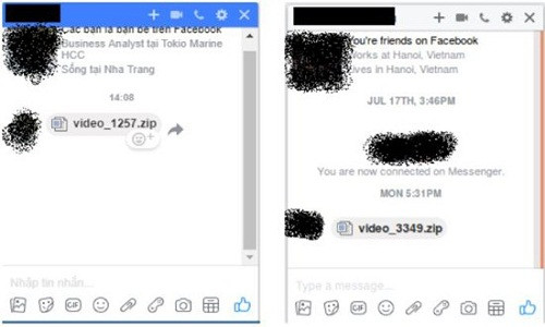 Mã độc đang lây lan trên Facebook Messenger. Ảnh: Evnspc.