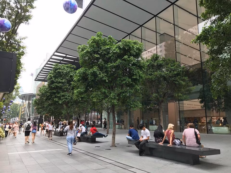 Họ tập trung thành từng nhóm, ngồi trên ghế đá bên ngoài. Ảnh: Facebook Nguyễn Quang Thái.