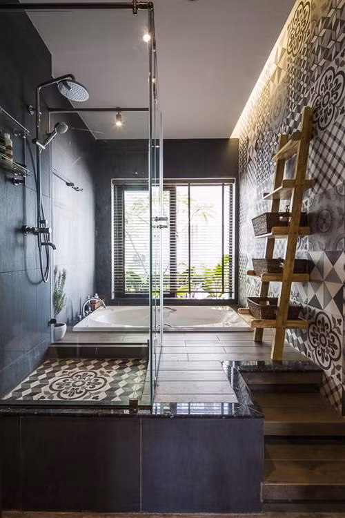 Phòng tắm hiện đại, thoáng đãng.