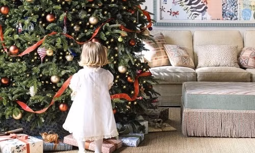 Kết hợp 2 màu sắc truyền thống xanh và đỏ, cây thông nhà bạn bỗng chốc trở nên vui tươi, bắt mắt và đầy màu sắc.