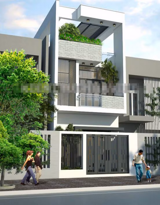 Nhà ống đẹp đơn giản có 2 tầng 1 tum, sân thượng rộng rãi và mát mẻ. Toàn bộ cửa sổ nhà đều được thiết kế rất đẹp, ưu mắt người nhìn hơn. Ảnh: Kientrucnhaviet.