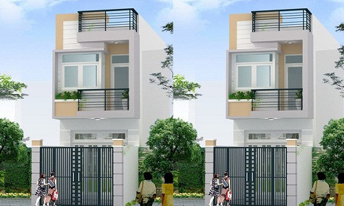 Mẫu nhà ống truyền thống có thiết kế các tầng lệch đan xen nhau, sử dụng lan can sắt trên ban công. Ảnh: Nhadepsang.