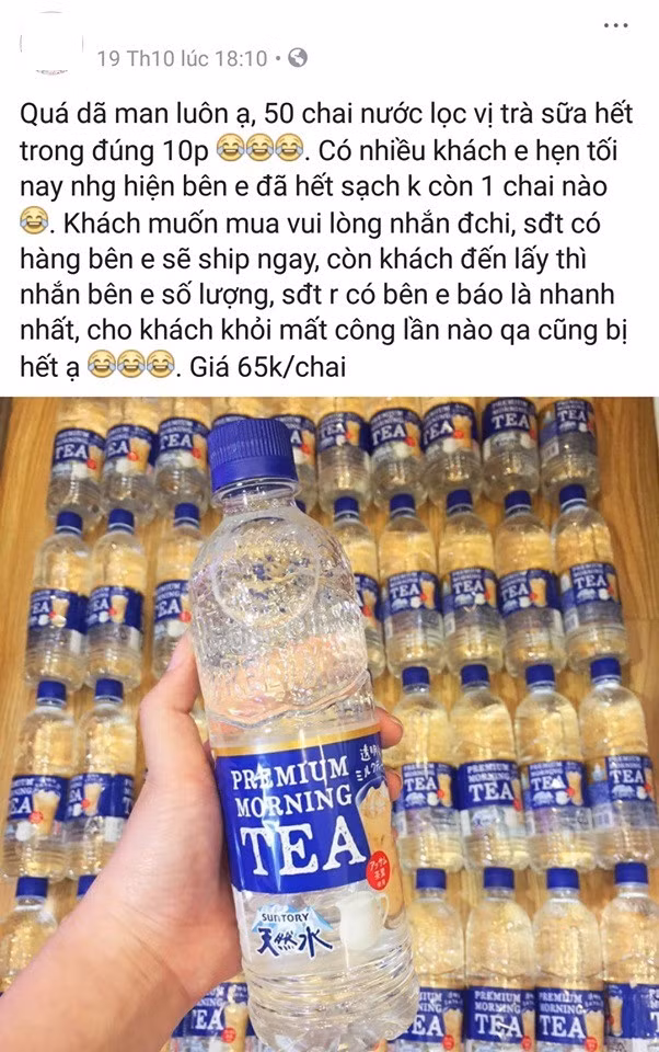 Loại nước này về Việt Nam qua đường xách tay. Tại Nhật, những chai nước này có giá hơn 100 yên (hơn 20.000 đồng), khi về Việt Nam chai nước có giá 65.000 đồng. Ảnh: Zing.