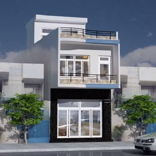 Theo các kiến trúc sư, để tiết kiệm chi phí nên xây nhà 2 tầng với diện tích 40m2 (2 tầng 80m2). Ảnh: Xaydungkimanh.