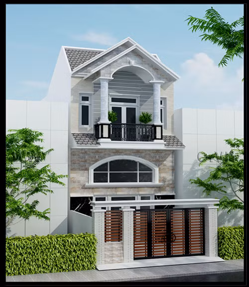 Nhà 2 tầng mái thái được ưa chuộng ở cả nông thôn lẫn thành phố bởi tính thẩm mỹ và đầy đủ không gian. Ảnh: Internet.