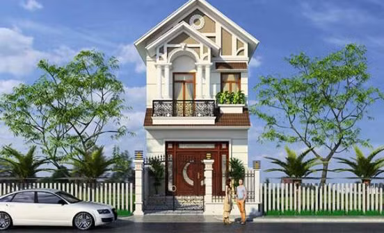 Nhà xây dựng mộc mạc kiểu dáng đơn giản phù hợp với lối sống của những gia đình ở nông thôn. Ảnh: Thietkenhadepaau.