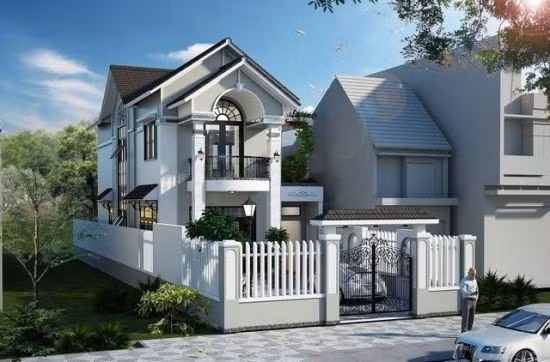 Thiết kế nhà phố 2 tầng kiểu dáng biệt thự được dự đoán sẽ lên ngôi trong năm 2018. Ảnh: Datbinhduong.