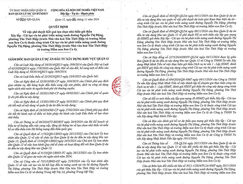 TP HCM: Cty Phú Thiên Lộc 1 ngày trúng 2 gói thầu xây lắp tại Quận 12 TP HCM: Cty Phu Thien Loc 1 ngay trung 2 goi thau xay lap tai Quan 12