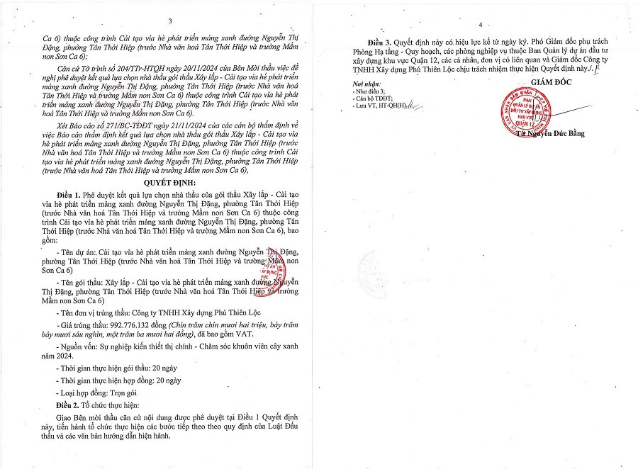 TP HCM: Cty Phú Thiên Lộc 1 ngày trúng 2 gói thầu xây lắp tại Quận 12 - Hình 2 TP HCM: Cty Phu Thien Loc 1 ngay trung 2 goi thau xay lap tai Quan 12-Hinh-2
