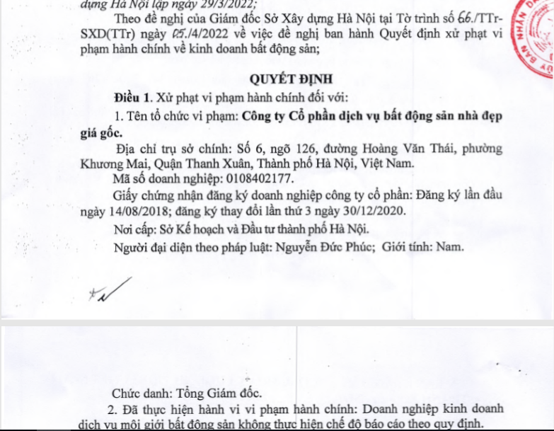 Ho so Cty Gia Khanh va Nha dep gia goc ban “chui” du an giua Ha Noi