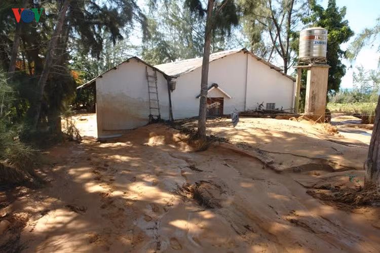 Tràn vào xuống nhà dân.