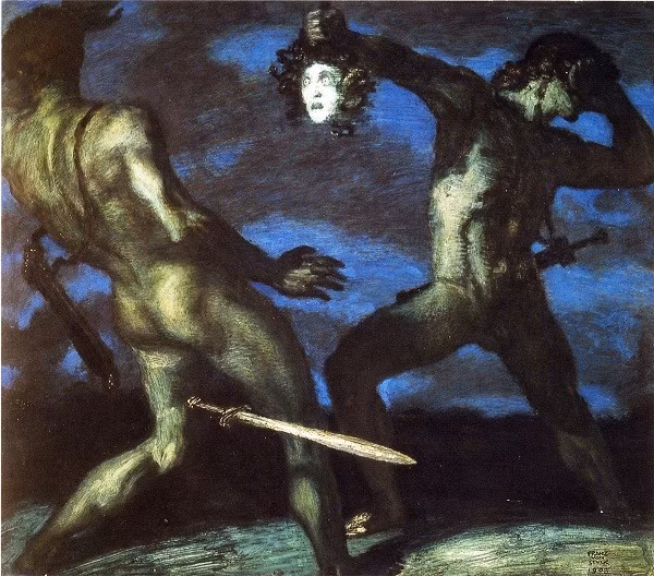 Nữ thần tóc rắn Medusa được miêu tả trong tác phẩm Thần phả (Theogony) của Hesiod khá chi tiết. Theo đó, Medusa và 2 người chị Sthenno và Euryale đều là quái vật tóc rắn và là con của hai vị thần Phorcys và Ceto. Trong khi hai người chị Sthenno và Euryale là bất tử thì Medusa là người duy nhất có thể bị giết chết và cũng là người nổi tiếng nhất trong ba chị em.