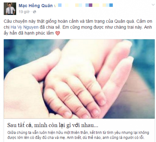 Trải lòng của Mạc Hồng Quân.