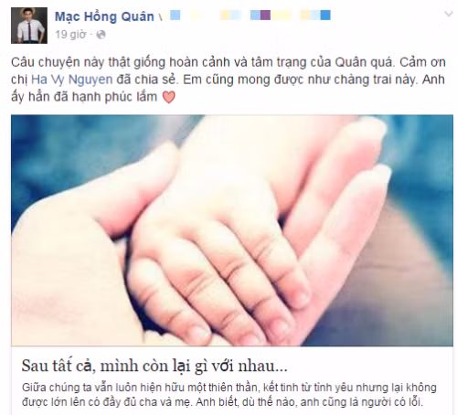 Trải lòng của Mạc Hồng Quân.