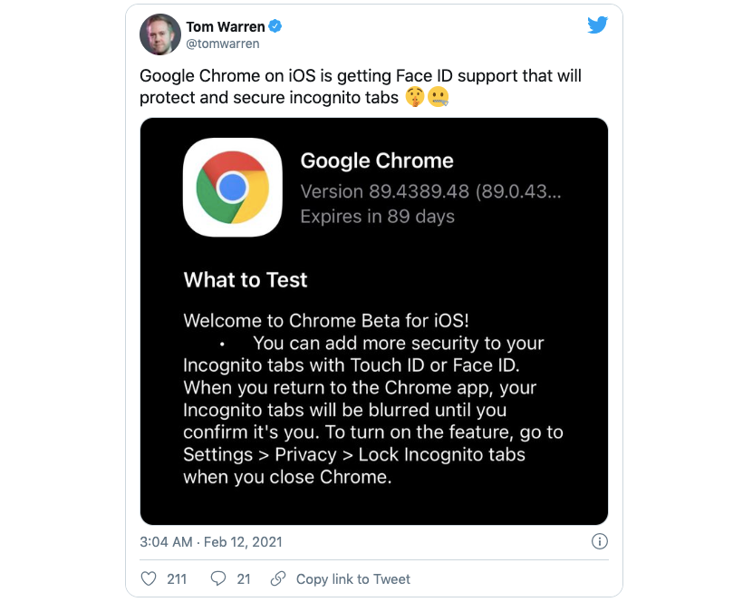 Chrome tren iPhone sap co them tinh nang sieu huu ich