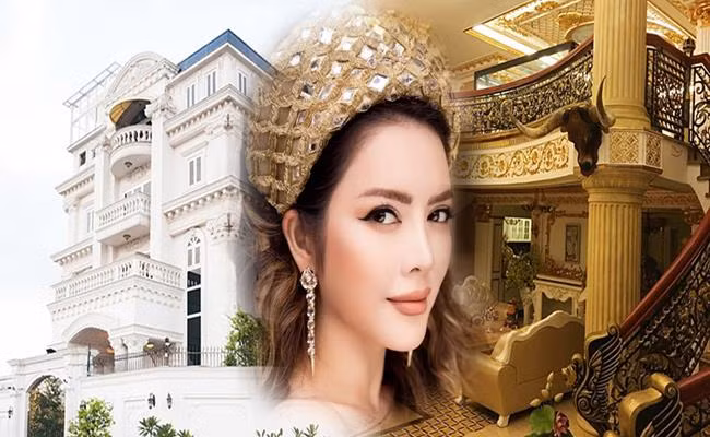 Bên trong biệt thự được trang trí theo tông màu vàng - trắng chủ đạo. Trần và tường bên trong nhà Lý Nhã Kỳ được dát vàng đẹp mắt, nội thất theo phong cách hoàng gia.