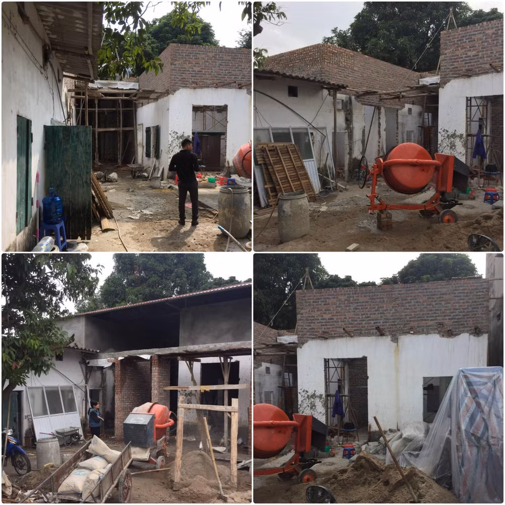 Hiện trạng đã xuống cấp của ngôi nhà.