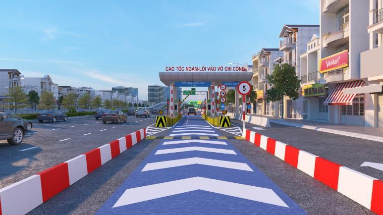 Phối cảnh lối vào tầng dưới cao tốc ngầm (hướng đi vành đai 3 - Linh Đàm).